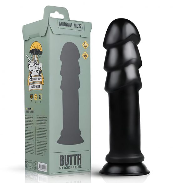 BUTTR Madbull Muzzl - Saugnapf Dildo (schwarz) 