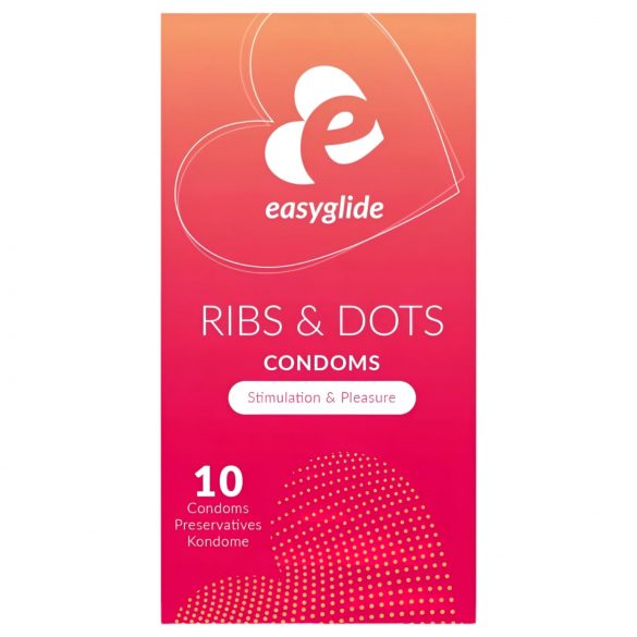 EasyGlide Ribs & Dots - gerippte & genoppte Kondome (10 Stk)