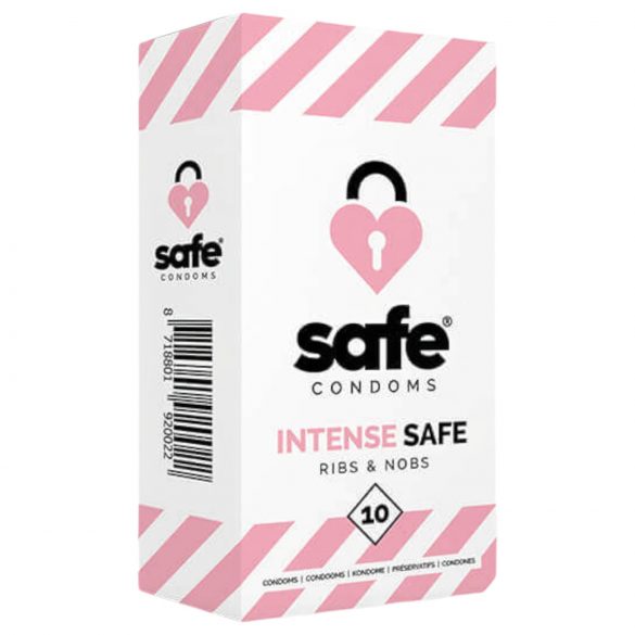 SAFE Intense Safe - gerippte und gepunktete Kondome (10 Stück) 