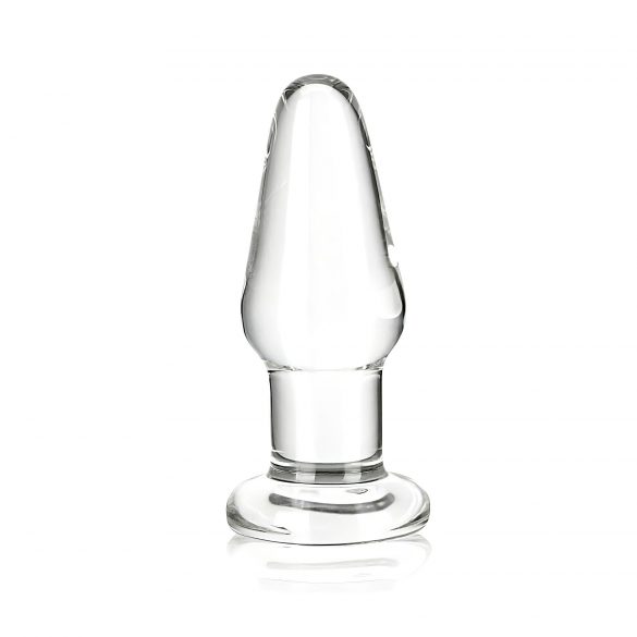 GLAS - klassischer Glas-Analdildo (transparent) 