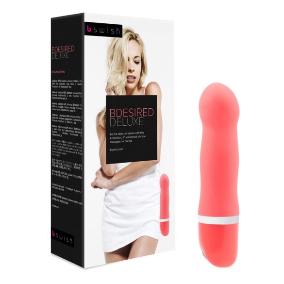 B SWISH Bdesired Deluxe - Stabvibrator mit hervorgehobenem Kopf (Koralle) 