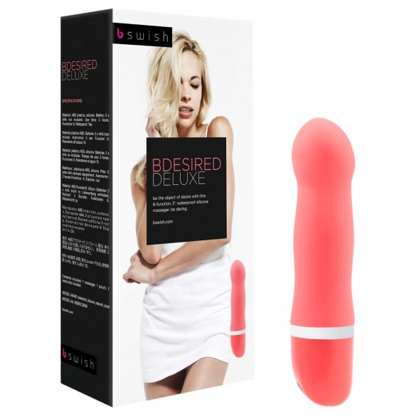 B SWISH Bdesired Deluxe - Stabvibrator mit hervorgehobenem Kopf (Koralle) 