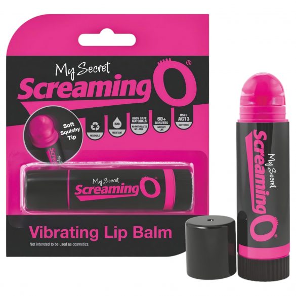 Schreiender Lippenbalsam - Lippenstift Vibrator (Schwarz-Pink) 