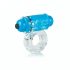 Screaming Color Pop - Vibrations-Penisring (transparent-blau) mit herausnehmbarem Minivibrator 