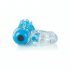 Screaming Color Pop - Vibrations-Penisring (transparent-blau) mit herausnehmbarem Minivibrator 