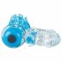 Screaming Color Pop - Vibrations-Penisring (transparent-blau) mit herausnehmbarem Minivibrator 