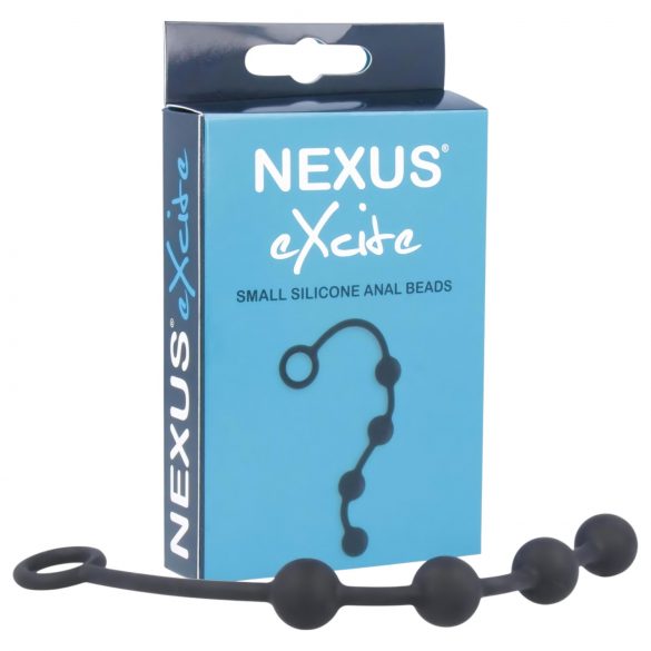 Nexus Excite - kleine Analkette (4 Perlen) - Schwarz 