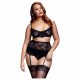 BACI Plus Size - Spitzen-Dessous-Trio - Schwarz (XL-XXL) 