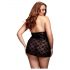 BACI Plus Size - Neckholder-Spitzenbabydoll - Schwarz (XL-XXL)