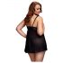 BACI Plus Size - offenes, gepunktetes Babydoll - schwarz (XL-XXL) 