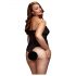 / BACI Plus Size - Halsband Träger, transparentes Body - Schwarz (XL-XXL)