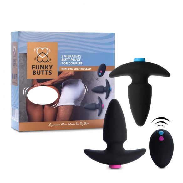 FEELZTOYS Funkybutts - Akku Funk-Analvibrator Set (Schwarz)