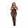 Baci Plus Size - gemusteter Catsuit mit Netzstrumpfabschnitt - schwarz (XL-XXL)