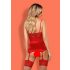 Obsessive Lovica - Spitzenstrumpfhalter-Oberteil und Tanga (rot)  - L/XL