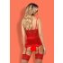 Obsessive Lovica - Spitzenstrumpfhalter-Oberteil und Tanga (rot)  - L/XL