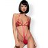 Obsessive Luiza - Roter Tulpen-Body mit Riemen (S/M)