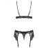 Obsessive 810-SEG-1 - Schwarzes Spitzen-Dessous-Set - L/XL