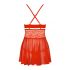 Obsessive 838-BAB-3 - Pikantes Spitzen-Babydoll mit Tanga (Rot)  - XXL