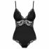 Obsessive 810-TED-1 - Spitzenverziertes, elastisches Body (Schwarz) 