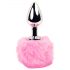 FEELZTOYS Bunny Tails - Metall Analplug mit Hasenschwanz (silber-pink)