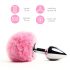 FEELZTOYS Bunny Tails - Metall Analplug mit Hasenschwanz (silber-pink)