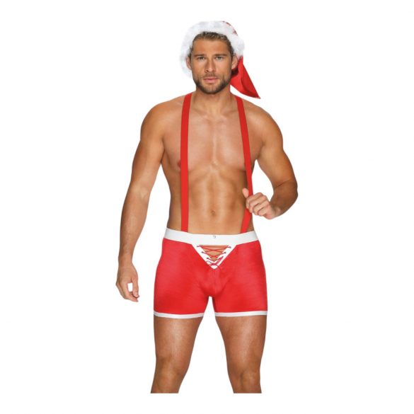 Obsessive Mr Claus - Weihnachtsmann Kostüm Set (2-teilig) - rot  - L/XL