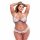 Baci Plus Size - Blumenspitzen-BH-Set mit offener Rückseite des Slips 