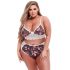 Baci Plus Size - Blumige, spitzenbesetzte BH-Set mit hoher Taille 