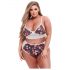 Baci Plus Size - Blumenmuster, Spitzen-BH-Set, mit hohem Bund