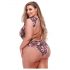 Baci Plus Size - blumige, spitzenbesetzte Body 