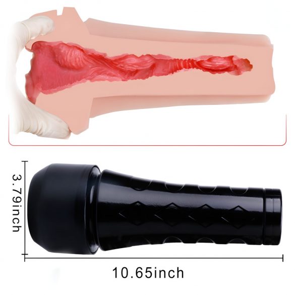 Tracy's Dog 3D Stroker - lebensechte künstliche Vagina in Etui (schwarz-natur) 